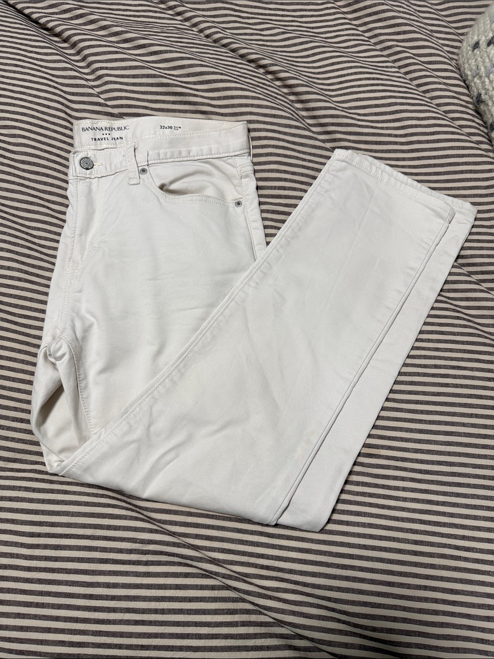Banana Republic Off-White Slim Fit Travel Jean - Straight Leg Jeans